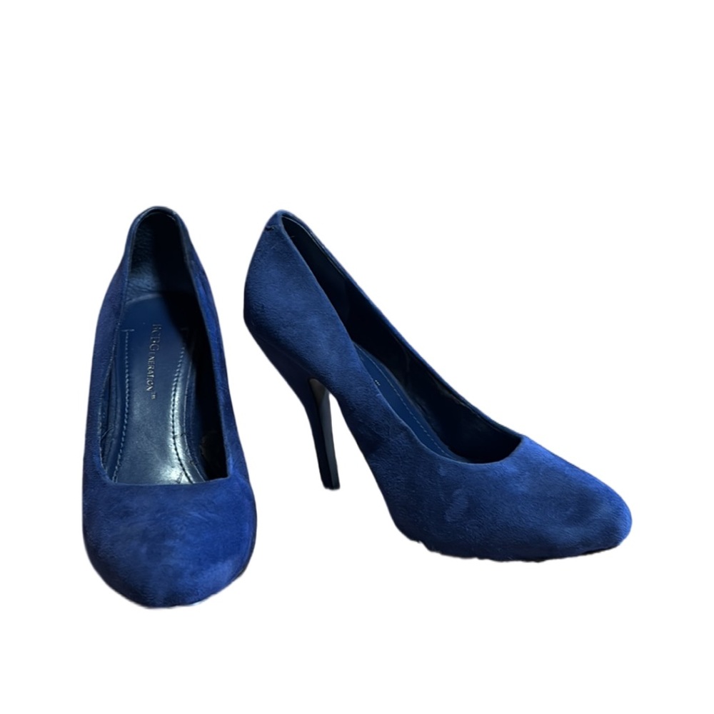 “Midnight Velvet – BCBG Blue Suede Heels (Size 6B | EU 36)